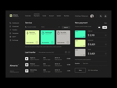 Almeria Neobank — Dashboard branding design figma logo typography ui ux vector