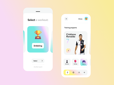 Soccer Skills Train Mobile App about android app design feed figma follow football mobile profile soccer social social media social network trending typography ui ux