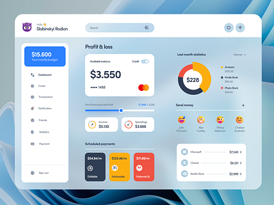 Financial Service UI/UX Dashboard 3d app call to action clean conversion cta cuberto dashboard figma glass glassmorphism halo lab mobile product saas service ui ux web windows