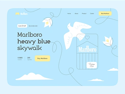 Marlboro Blue - website app blockchain branding concept crypto cuberto design figma halolab illustration light logo ui ux vector