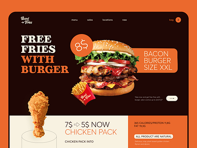 BandFries -> Webflow Website app branding cuberto design figma food fries hamburger illustration ui ux web webdesign website