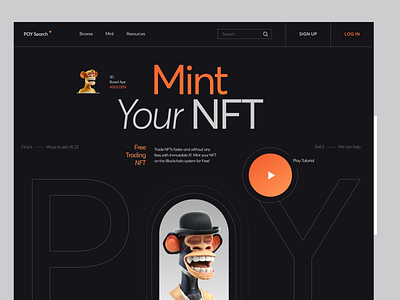 POY search NFT - WEBFLOW Website 3d app branding crypto cryptocurrency cuberto design exchanges figma illustration logo mint nft trading ui ux vector webflow website