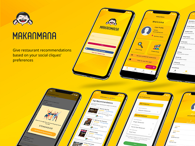 MakanMana foodies friends group chat mobile app mobile app design mobile ui mockup poster recommendation restaurant restaurant app social app social media social network ui ui design ui ux uidesign uiux user interface