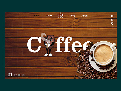 Coffee design adobe photoshop design mydesign one page photoshop ui ux webdesign website design