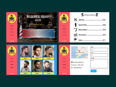 Barber shop design concept adobe photoshop barbershop design figma figmadesign illustration photoshop ui uidesign uidesigner ux webdesign