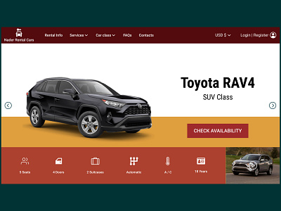 Rental Cars website design concept