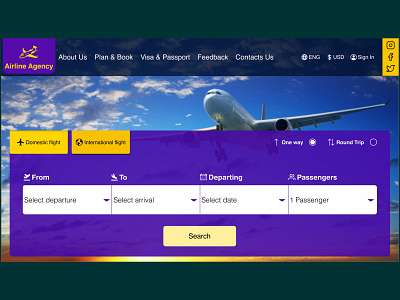 Airline agency website design concept airline airlineagency figma figmadesign ui uidesign uidesigner ux webdesign