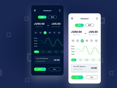 Financial App DASHBOARD design - DARK & BRIGHT Theme . UI design