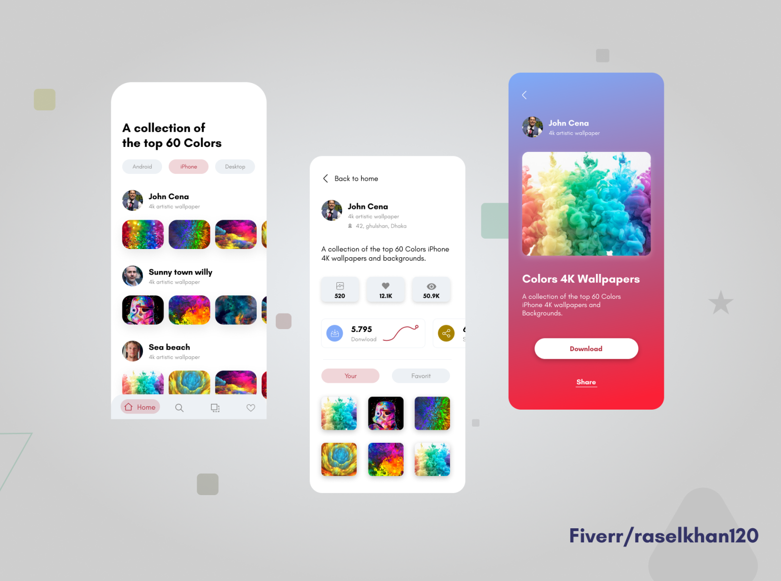 Wallpapers Collection Smoth APP Design (UI Design) by Rasel khan on