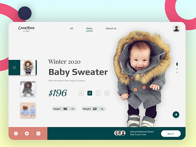 Winter Special Baby Sweater Web UI Design. app app designer design ecommerce ecommerce design illustration ui ui desgin ui designer uidesign uiux web web ui web ui design web ui ux website website ui wonderful ui