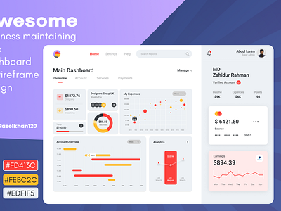 Awesome Business maintaining web dashboard  UI/UX Design