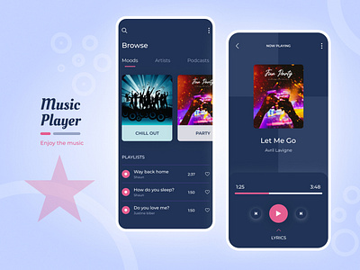 Music Player App UI design - Dark Theme );