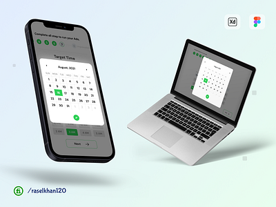 Pick Date from Callander on Mobile and Desktop UI Design.