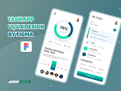 Task App UI/UX Design in Figma || Android & iOS app UI/UX Design