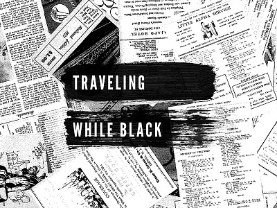 Traveling While Black Identity brand branding bw identity logo paint texture