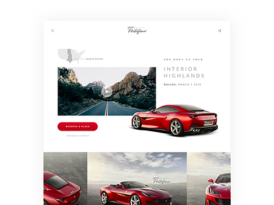 Ferrari Portofino design digital interface layout product typography ui