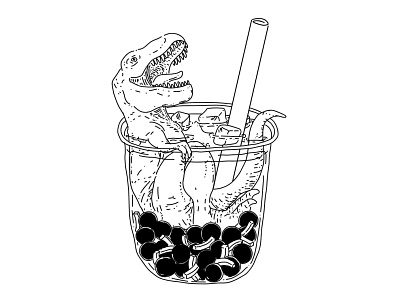 Boba-tea-rex illustration