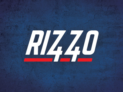 Go Cubs! logo wordmark 44 rizzo baseball cubs