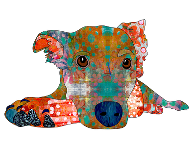 Best Friend animal art colorful design dog graphicdesign illustration design orange pets pup soulful eyes textile design turquoise unconditional love