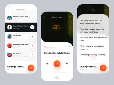 ‏Music Player UI Design