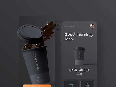 Minimal dark coffee animation app coffee concept concept design design designer form forms illustration login mobile app mobile app design mobile design mobile ui sign in ui uiux ux