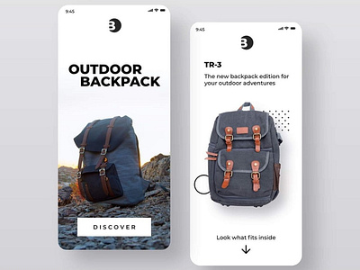 Minimal backpack mobile design animation app backpack branding design illustration login mobile typography ui uiux ux vector