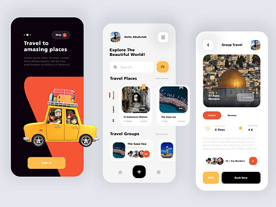 Travel app concept UI