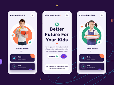 Kids Education Platform Mobile animation app branding design form forms graphic design illustration kids login logo sign in sketch typography ui uiux ux vector web website