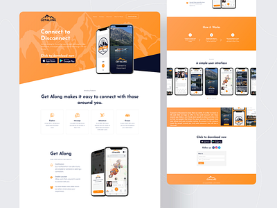 GETALONG : Web Landing Page 3d animation app branding design form forms graphic design illustration login logo motion graphics sign in sketch ui uiux ux vector web website