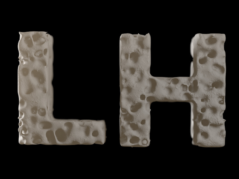 Bones bones procedural c4d cinema4d monogram initials 3d render shaders lighting