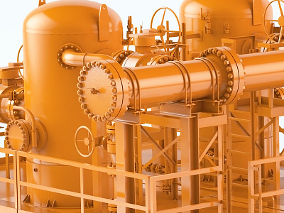 Tubes and Tubes and Tubes 3d c4d cinema4d industrial modeling orange rendering tubes