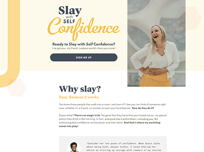Slay with Self Confidence - Part 1 art deco brand branding course design entrepreneur landing page lineart logo sales page webdesign