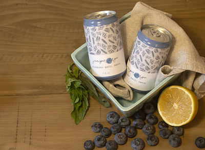 Juniper & Rye - Blueberry Basil Smash branding illustration logo design packaging design product photography typography