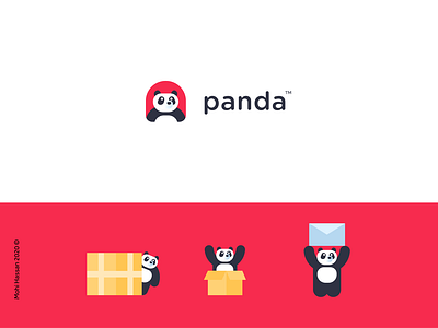 Unapproved option for Matjar Panda animal character cute animal happy logo design panda panda bear pet