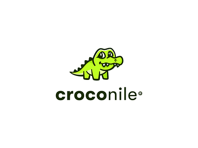 Croconile Logo Design animal branding clothes crocodile cute happy kids logo