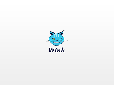 Wink!! cat logo pet smile wink