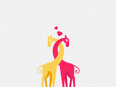 a Couple of Lovely Giraffes cute giraffe giraffes hug illustraion logo lovlely