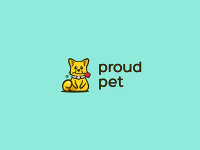 Proud Pet cat cute dog flower happy logo pet proud