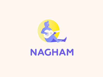 NAGHAM LOGO guitar logo man music musician sitting