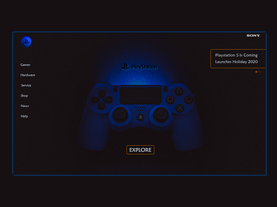 Sony PlayStation website redesign adobexd concept dark theme dark ui design playstation playstation4 sony ui ux ux design uxdesigner uxui web websites