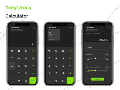 Daily UI 004: Calculator adobexd concept daily ui dailyui dailyuichallenge design uidesign ux design uxdesigner uxui