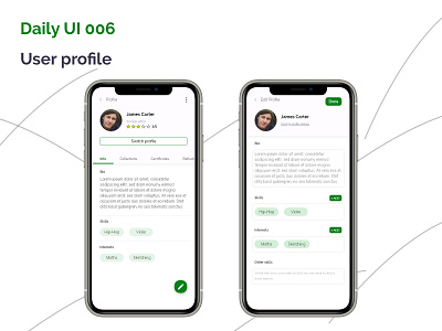 Daily UI 004: User profile adobexd application design daily 100 challenge dailyui dailyuichallenge mobile app ui ux design uxdesigner uxui