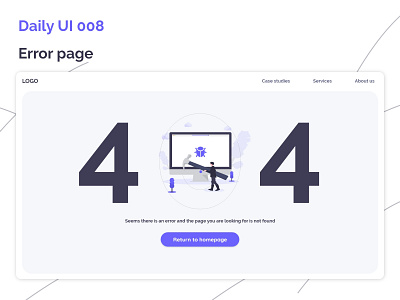 Daily UI 008: Error page 404 error 404page adobexd concept daily 100 challenge dailyui design ui uidesign ux design uxdesigner uxui webdesign