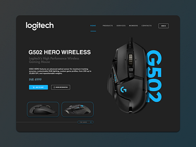 Logitech G502 | UI/UX Landing page concept alanmystique app branding design illustration minimal ui ux vector web