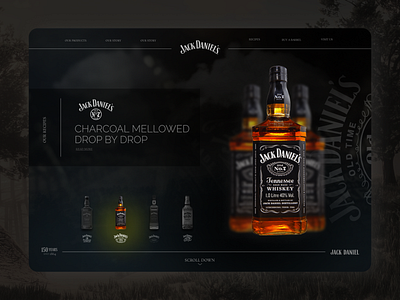 Jack Daniels UI Concept | Landing Page alan alanmystique branding design flat illustration minimal mystique ui web