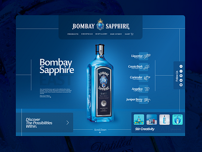 Bombay Sapphire UI Concept | Landing Page