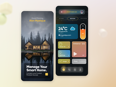 Smart Home Mobile App | UI Concept | Alan Mystique alanmystique app branding design graphic design illustration logo minimal ui ux vector web