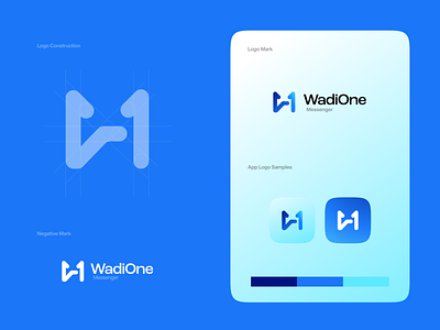 WadiOne - Messenger App Logo Concept alanmystique branding design graphic design illustration logo minimal ui ux vector w logo web
