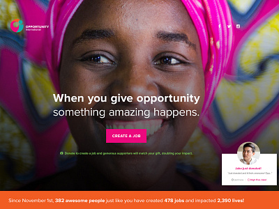 #GivingTuesday - Opportunity International campaign december design donation givingtuesday nonprofit notification web app