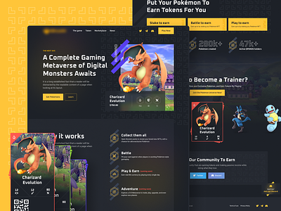 Binamon Play-to-earn NFT game 3d airdrop blockchain design crypto crypto ui defi gaming landing page metaverse nft nft games play-to-earn ui ux
